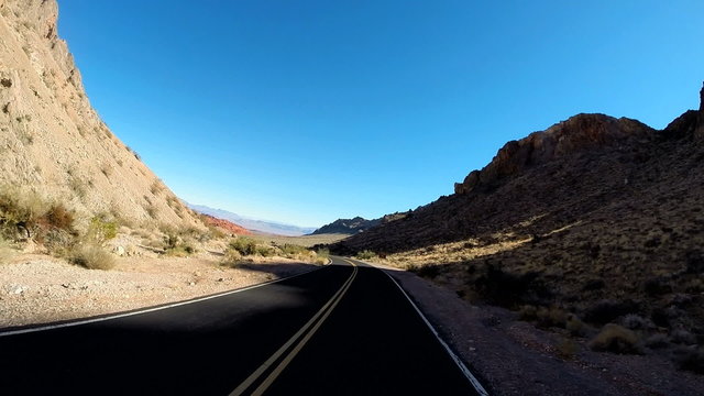 POV road drive trip desert landscape Valley of Fire Indian Reservation Nevada USA