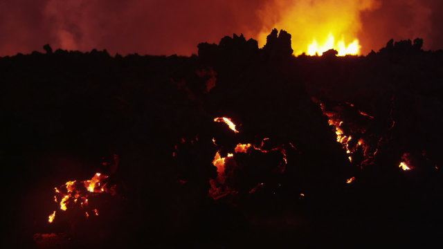 Volcanic Molten Lava Holuhraun Geological Energy Bardarbunga Iceland Europe 