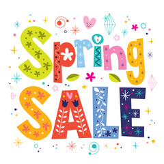 Fototapeta premium Spring sale decorative lettering type design