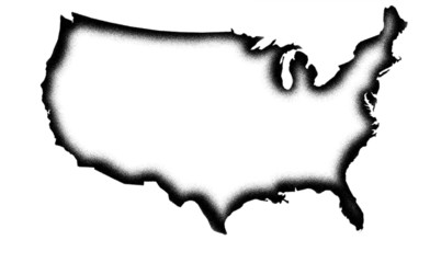 Black and white USA map