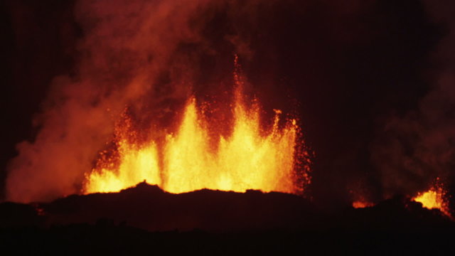 Red Volcanic Molten Lava Holuhraun Active Emissions Bardarbunga Iceland 