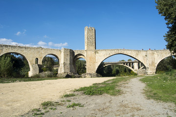 Fortified stone bridge entrance to Besalu