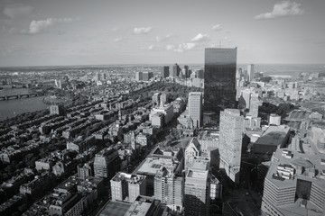 Boston city. Black and white.