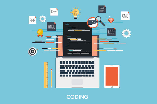 Programming - Coding Flat Concept