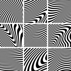 Set of textures in zebra pattern design.