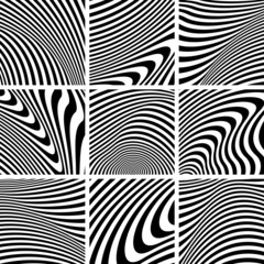 Set of textures in zebra pattern design.