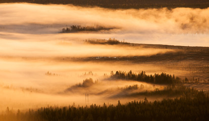 Morgennebel in Finnland