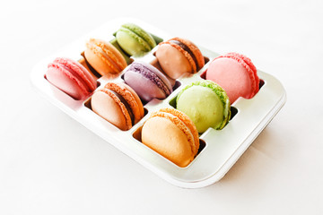 traditional french colorful macarons