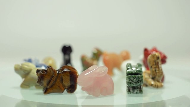 Rotating 12 Chinese zodiac stone animals