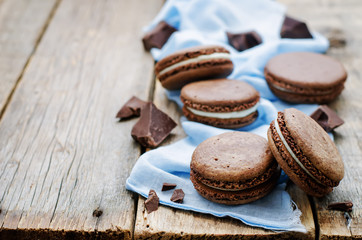 chocolate macaron with cream cheese