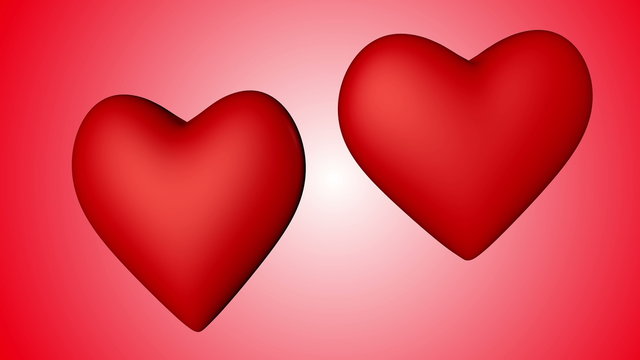Animation of two red hearts beating