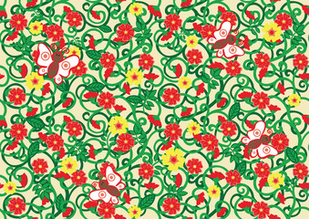 seamless texture with floral pattern