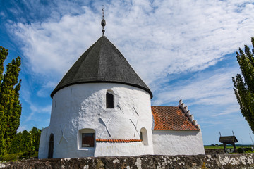 Fototapeta na wymiar Round church on the island of Bornholm.