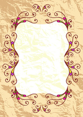 Decorative greeting frame on old paper background