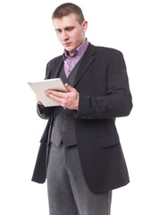 businessman with tablet