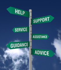 help and support signs
