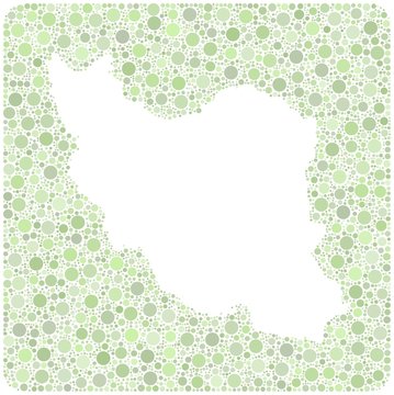 Map of Iran into a square icon