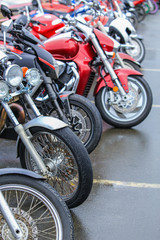 Obraz na płótnie Canvas motorcycles on parking