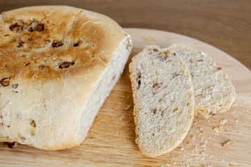 Homemade walnut bread