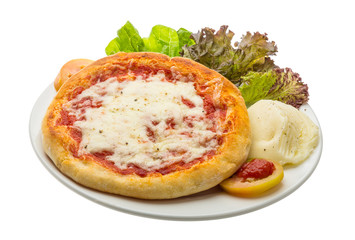 Pizza with tomato and cheese