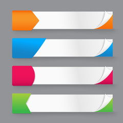 Paper tag banner with open corner 002