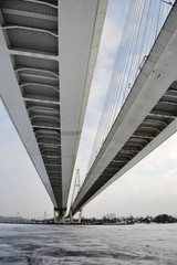 St. Petersburg, Russia, 6 January: Big Obukhovsky bridge (cable-