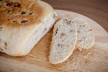 Homemade walnut bread