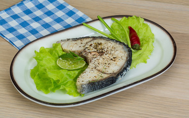 Grilled shark steak