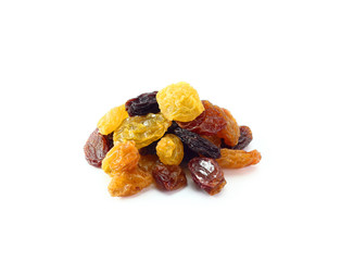 mix dried fruits isolated on white background