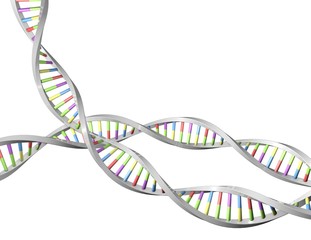 DNA helix 3d shape, science, biotechnology concept illustration.