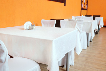 restaurant interior modern design in orange