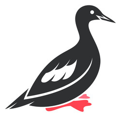 Obraz premium Stylized Bird - Black Guillemot