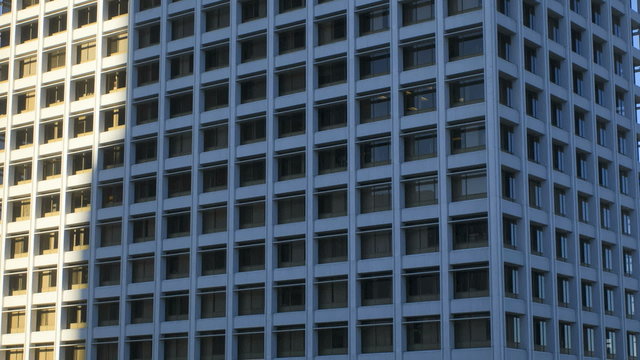 Time lapse Los Angeles sunrise shadow office building California USA