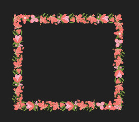 Vintage Flowers Rectangle Frame