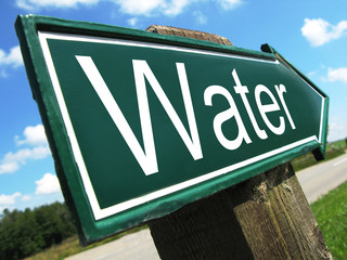 WATER road sign