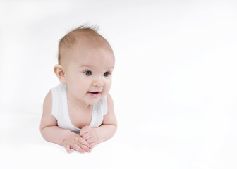 pretty baby on white background