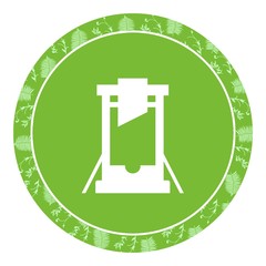 Guillotine dans un panneau vert