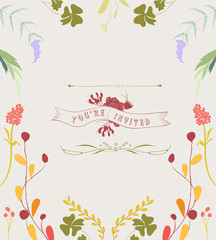 Hand Drawn Floral Frame Background