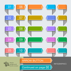 Fototapeta premium Infographic Vector Arrow Button #Footer and Header