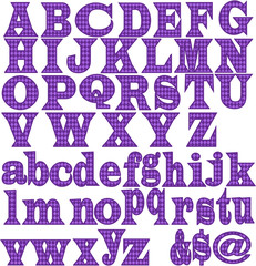 Letter Vector-Purple Diamonds Font
