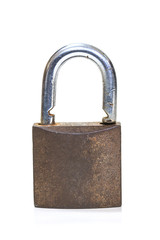 Naklejka premium locked padlock over white background