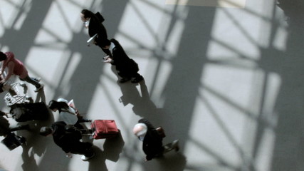 People travelling terminal airport concourse passengers Hong Kong 