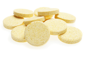 pills on white background