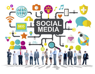 Fototapeta na wymiar Social Media Social Networking Connection Global Concept