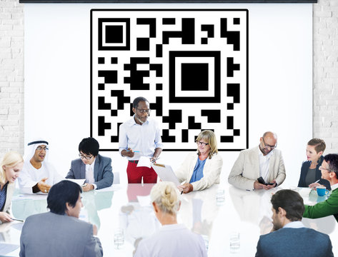 Bar Code Identity Marketing Data Encryption Concept