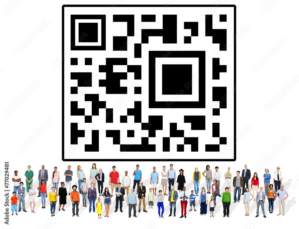 Poster bar code identity marketing data encryption concept