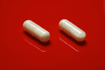 pills on white background