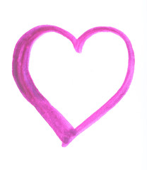 Painted heart shape isolated on white