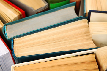 Pile of books, macro view