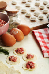 Cooking dumplings close-up